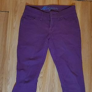 Delia's Morgan Purple Jeans Straight Leg Slim Mid Rise